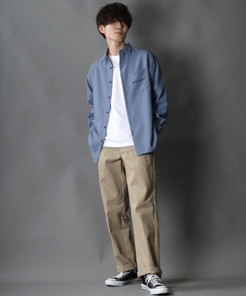 SITRY(シトリー)の「別注 Back stitch Regular collar shirt/バックステッチ レギュラーカラー トロミシャツ(シャツ/ブラウス・メンズ・ホワイト/チャコールグレー/ブラック/ベージュ/ブルー/ブラウン/ブルー系その他/グリーン/ブラック系その他/ベージュ系その他/ホワイト系その他/ホワイト系その他2/ブラック系その他2/ブラック系その他3・LL/M/L)」の16枚目の写真