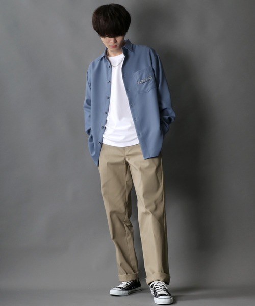 SITRY(シトリー)の「別注 Back stitch Regular collar shirt/バックステッチ レギュラーカラー トロミシャツ(シャツ/ブラウス・メンズ・ホワイト/チャコールグレー/ブラック/ベージュ/ブルー/ブラウン/ブルー系その他/グリーン/ブラック系その他/ベージュ系その他/ホワイト系その他/ホワイト系その他2/ブラック系その他2/ブラック系その他3・LL/M/L)」の18枚目の写真