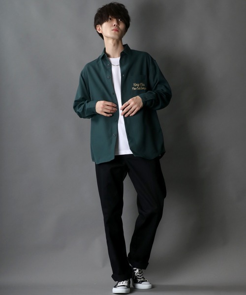SITRY(シトリー)の「別注 Back stitch Regular collar shirt/バックステッチ レギュラーカラー トロミシャツ(シャツ/ブラウス・メンズ・ホワイト/チャコールグレー/ブラック/ベージュ/ブルー/ブラウン/ブルー系その他/グリーン/ブラック系その他/ベージュ系その他/ホワイト系その他/ホワイト系その他2/ブラック系その他2/ブラック系その他3・LL/M/L)」の20枚目の写真