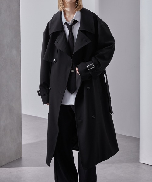 セール】モードオーバー ハイネックトレンチコート（トレンチコート