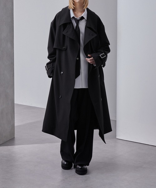 セール】モードオーバー ハイネックトレンチコート（トレンチコート