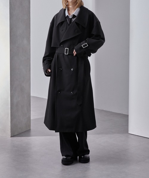 セール】モードオーバー ハイネックトレンチコート（トレンチコート