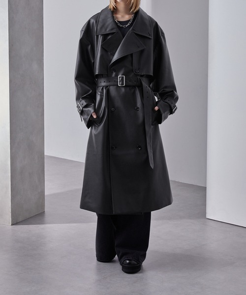 Loose モードオーバーハイネックトレンチコート Loose トレンチコート コート モードオーバー ハイネック