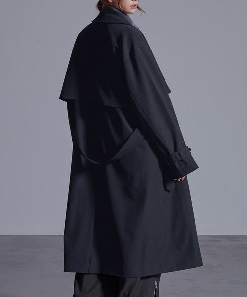 【Loose/ルース】ドレープオーバー ハイネックトレンチコート XS Loose/ルース（ルース）の「モードオーバー ハイネックトレンチ