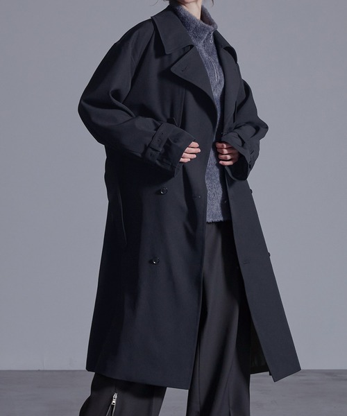Loose モードオーバー ハイネックトレンチコート Loose トレンチコート コート モードオーバー ハイネック