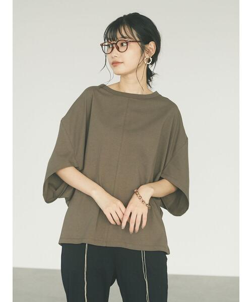 CRAFT STANDARD BOUTIQUE（クラフトスタンダードブティック）の「立体スリーブTシャツ　＊（Tシャツ/カットソー・レディース・ベージュ/ブラック/ブラウン・FREE）」の9枚目の写真