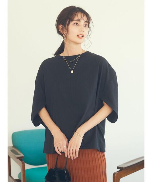 CRAFT STANDARD BOUTIQUE（クラフトスタンダードブティック）の「立体スリーブTシャツ　＊（Tシャツ/カットソー・レディース・ベージュ/ブラック/ブラウン・FREE）」の14枚目の写真