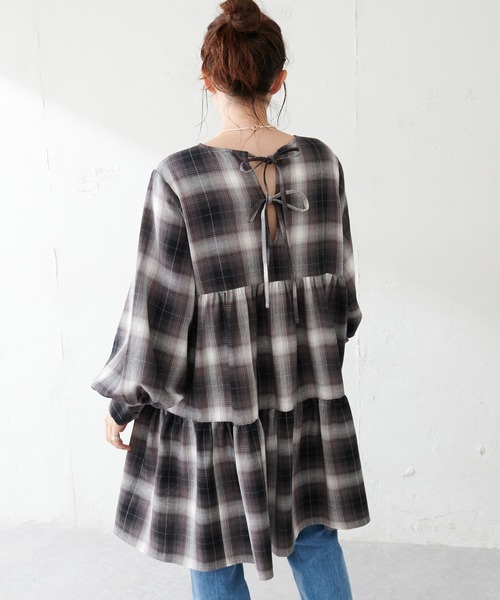DISCOAT（ディスコート）の「オンブレチェックワンピース（ワンピース・レディース・ブラック/ブラウン・FREE）」の17枚目の写真