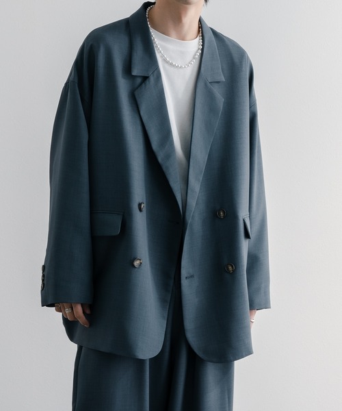 epnok（エプノック）の「コクーンダブルテーラードジャケット（テーラードジャケット・メンズ・ナチュラル/ブラウン/グレイッシュブルー・SMALL/MEDIUM/LARGE）」の4枚目の写真