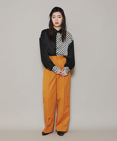 lautreamont BLEUBLANC（ロートレアモンブルーブラン）の「<lautreamont BLEUBLANC>バイカラードットシャツ≪洗濯機で洗える≫（シャツ/ブラウス・レディース・ブラック系その他/アイボリー・9号）」の9枚目の写真