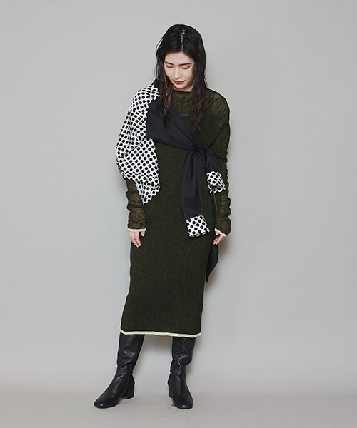 lautreamont BLEUBLANC（ロートレアモンブルーブラン）の「<lautreamont BLEUBLANC>バイカラードットシャツ≪洗濯機で洗える≫（シャツ/ブラウス・レディース・ブラック系その他/アイボリー・9号）」の6枚目の写真