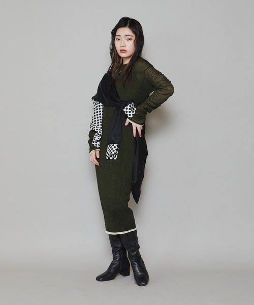 lautreamont BLEUBLANC（ロートレアモンブルーブラン）の「<lautreamont BLEUBLANC>バイカラードットシャツ≪洗濯機で洗える≫（シャツ/ブラウス・レディース・ブラック系その他/アイボリー・9号）」の10枚目の写真