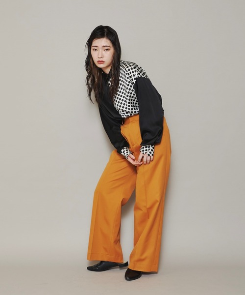 lautreamont BLEUBLANC（ロートレアモンブルーブラン）の「<lautreamont BLEUBLANC>バイカラードットシャツ≪洗濯機で洗える≫（シャツ/ブラウス・レディース・ブラック系その他/アイボリー・9号）」の11枚目の写真