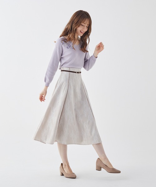 BE RADIANCE（ビーラディエンス）の「ベルト付レース接結スカート（スカート・レディース・ベージュ/ピンク/ライトグレー・FREE）」の22枚目の写真
