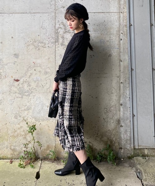 deux amour(ドゥーザムール)の「袖ドットカットソー(Tシャツ/カットソー・レディース・ブラック/ベージュ・MEDIUM)」の17枚目の写真