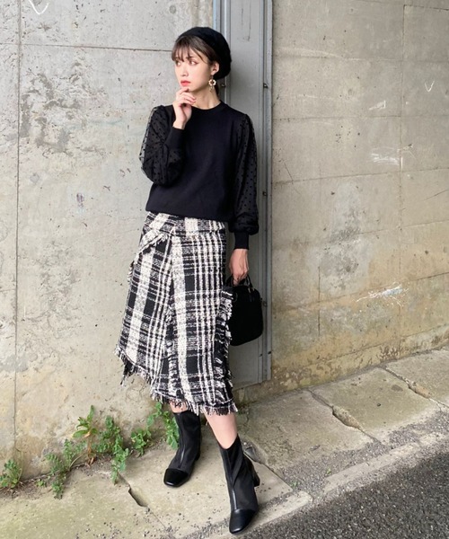 deux amour(ドゥーザムール)の「袖ドットカットソー(Tシャツ/カットソー・レディース・ブラック/ベージュ・MEDIUM)」の19枚目の写真