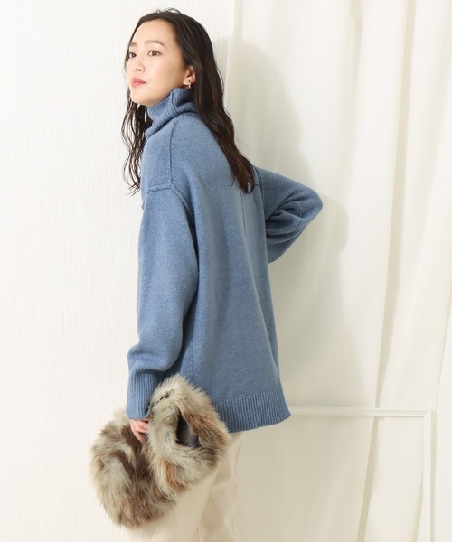 libelle more（リベル モア）の「6G　天竺アウトリンキングニットプルオーバー（ニット/セーター・レディース・ブラック/ベージュ/ブラウン/グレイッシュブルー・M/L）」の4枚目の写真