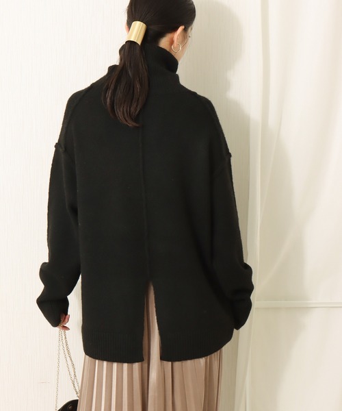 libelle more（リベル モア）の「6G　天竺アウトリンキングニットプルオーバー（ニット/セーター・レディース・ブラック/ベージュ/ブラウン/グレイッシュブルー・M/L）」の2枚目の写真