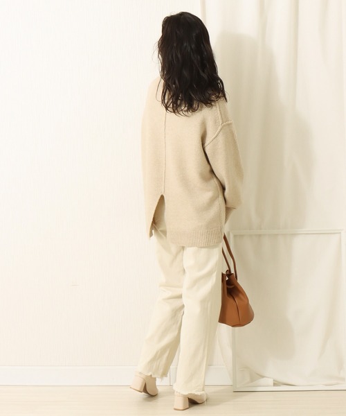 libelle more（リベル モア）の「6G　天竺アウトリンキングニットプルオーバー（ニット/セーター・レディース・ブラック/ベージュ/ブラウン/グレイッシュブルー・M/L）」の7枚目の写真