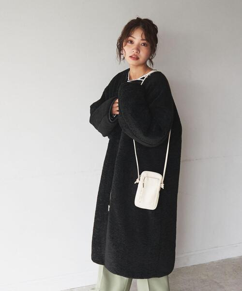 coen（コーエン）の「2WAYボア×キルトリバーシブルコート（ノーカラーコート・レディース・ブラック/ベージュ・LARGE/MEDIUM）」の15枚目の写真