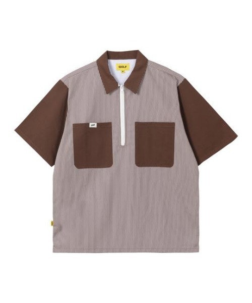 GOLF WANG（ゴルフワン）の「GOLFWANG/ゴルフワン/ストライプワークシャツ/Striped WorkShirt（シャツ/ブラウス・メンズ・ブラウン/ピンク・LARGE/MEDIUM/X-LARGE）」の5枚目の写真