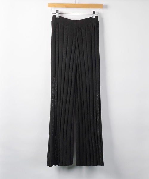 me+em select（ミームセレクト）の「クロシェプリーツニットワイドパンツ【裏地付き】（その他パンツ・レディース・ベージュ/ブラック/オートミール/イエロー/グリーン・FREE）」の17枚目の写真