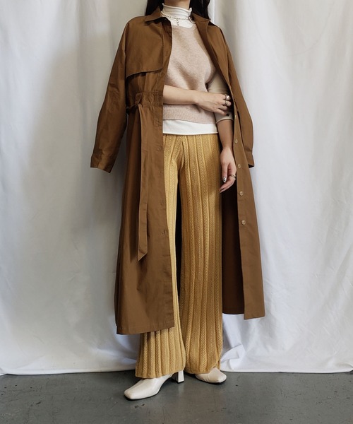 me+em select（ミームセレクト）の「クロシェプリーツニットワイドパンツ【裏地付き】（その他パンツ・レディース・ベージュ/ブラック/オートミール/イエロー/グリーン・FREE）」の11枚目の写真