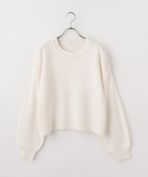 Honeys（ハニーズ）の「アウトシームトップス（ニット/セーター・レディース・アイボリー/パープル/ブラック/オリーブ/ベージュ・L/S/M）」の17枚目の写真