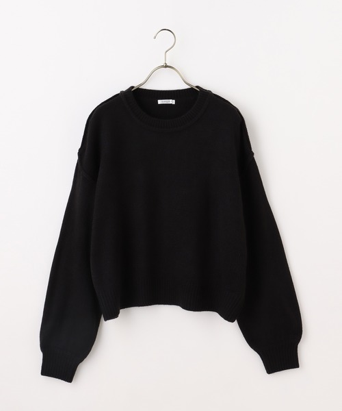 Honeys（ハニーズ）の「アウトシームトップス（ニット/セーター・レディース・アイボリー/パープル/ブラック/オリーブ/ベージュ・L/S/M）」の13枚目の写真