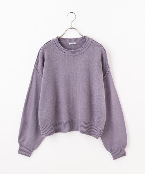 Honeys（ハニーズ）の「アウトシームトップス（ニット/セーター・レディース・アイボリー/パープル/ブラック/オリーブ/ベージュ・L/S/M）」の11枚目の写真