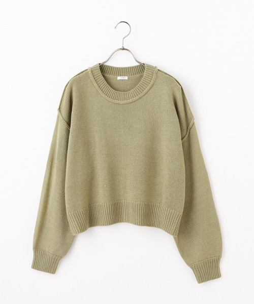 Honeys（ハニーズ）の「アウトシームトップス（ニット/セーター・レディース・アイボリー/パープル/ブラック/オリーブ/ベージュ・L/S/M）」の8枚目の写真