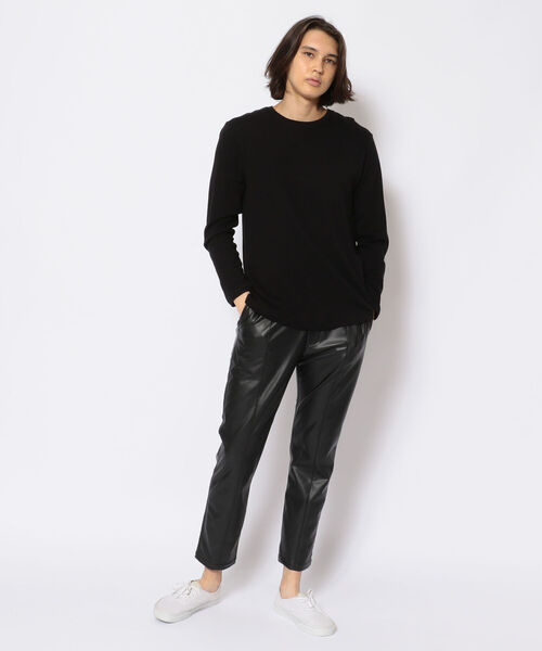 LUSOR（ルーソル）の「LUSOR（ルーソル） SLIM SLACKS エコレザースリムスラックス（スラックス・メンズ・ブラック・LARGE/MEDIUM）」の3枚目の写真
