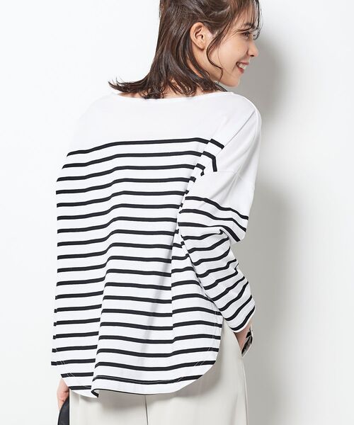 le.coeur blanc(ルクールブラン)の「ラウンドテールパネルボーダープルオーバー(Tシャツ/カットソー・レディース・ホワイト系その他/ブラウン系その他3・FREE)」の9枚目の写真
