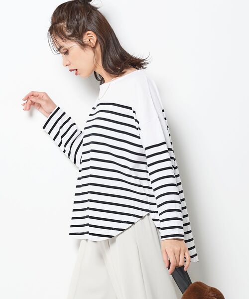 le.coeur blanc(ルクールブラン)の「ラウンドテールパネルボーダープルオーバー(Tシャツ/カットソー・レディース・ホワイト系その他/ブラウン系その他3・FREE)」の17枚目の写真