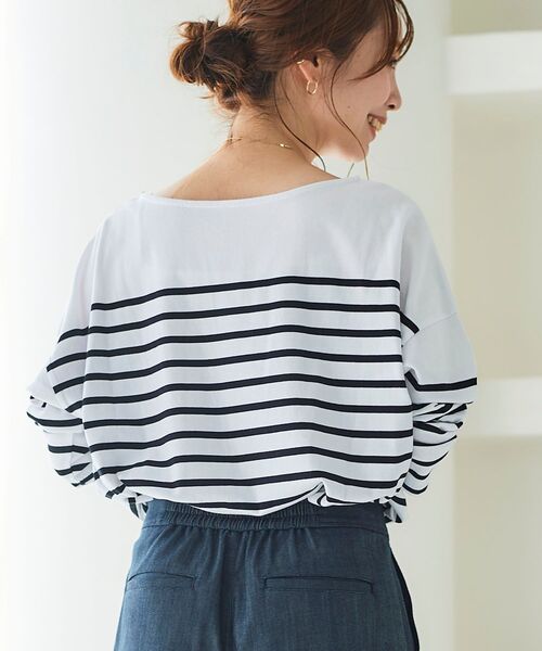 le.coeur blanc(ルクールブラン)の「ラウンドテールパネルボーダープルオーバー(Tシャツ/カットソー・レディース・ホワイト系その他/ブラウン系その他3・FREE)」の12枚目の写真