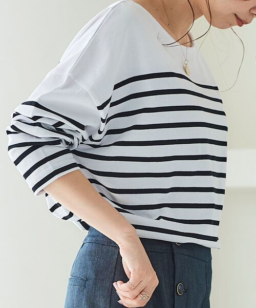 le.coeur blanc(ルクールブラン)の「ラウンドテールパネルボーダープルオーバー(Tシャツ/カットソー・レディース・ホワイト系その他/ブラウン系その他3・FREE)」の15枚目の写真