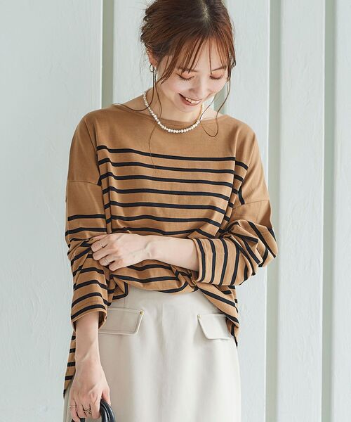 le.coeur blanc(ルクールブラン)の「ラウンドテールパネルボーダープルオーバー(Tシャツ/カットソー・レディース・ホワイト系その他/ブラウン系その他3・FREE)」の18枚目の写真