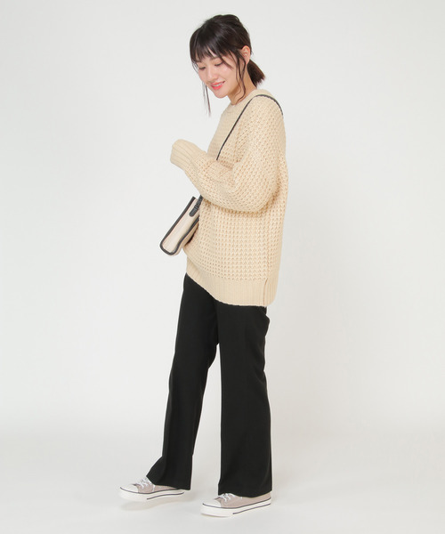 LBC（エルビーシー）の「ロービングワッフルニット（ニット/セーター・レディース・ブラック/オフホワイト・M）」の7枚目の写真