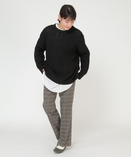 LBC（エルビーシー）の「ロービングワッフルニット（ニット/セーター・レディース・ブラック/オフホワイト・M）」の9枚目の写真