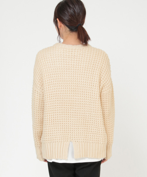 LBC（エルビーシー）の「ロービングワッフルニット（ニット/セーター・レディース・ブラック/オフホワイト・M）」の3枚目の写真