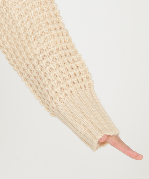 LBC（エルビーシー）の「ロービングワッフルニット（ニット/セーター・レディース・ブラック/オフホワイト・M）」の8枚目の写真