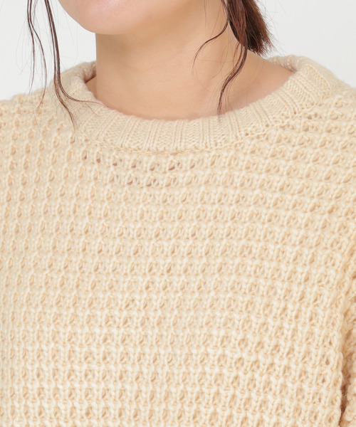 LBC（エルビーシー）の「ロービングワッフルニット（ニット/セーター・レディース・ブラック/オフホワイト・M）」の6枚目の写真