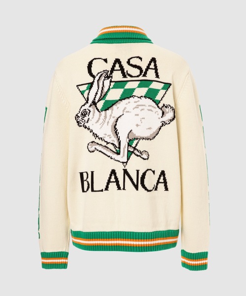 Casablanca(カサブランカ)の「KNIT CASA RACING INTARSIA KNIT(ニット/セーター・メンズ・オフホワイト・L)」の2枚目の写真