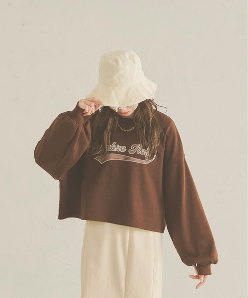 Ambre Neige(アンブルネージュ)の「カレッジシシュウスウェット/【WEB/EC限定商品】(スウェット・レディース・ライトグレー/ダークブラウン/アイボリー・FREE)」の3枚目の写真