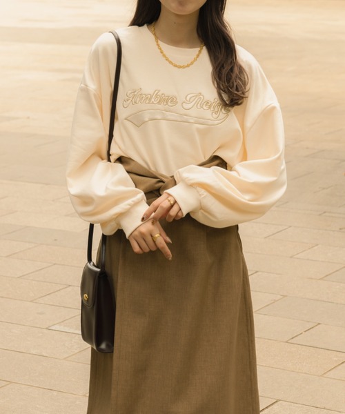 Ambre Neige(アンブルネージュ)の「カレッジシシュウスウェット/【WEB/EC限定商品】(スウェット・レディース・ライトグレー/ダークブラウン/アイボリー・FREE)」の7枚目の写真