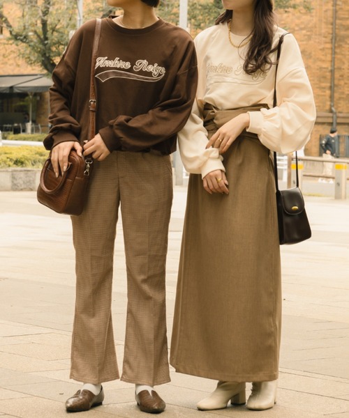 Ambre Neige(アンブルネージュ)の「カレッジシシュウスウェット/【WEB/EC限定商品】(スウェット・レディース・ライトグレー/ダークブラウン/アイボリー・FREE)」の5枚目の写真