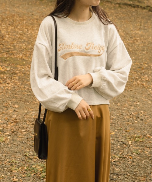 Ambre Neige(アンブルネージュ)の「カレッジシシュウスウェット/【WEB/EC限定商品】(スウェット・レディース・ライトグレー/ダークブラウン/アイボリー・FREE)」の15枚目の写真