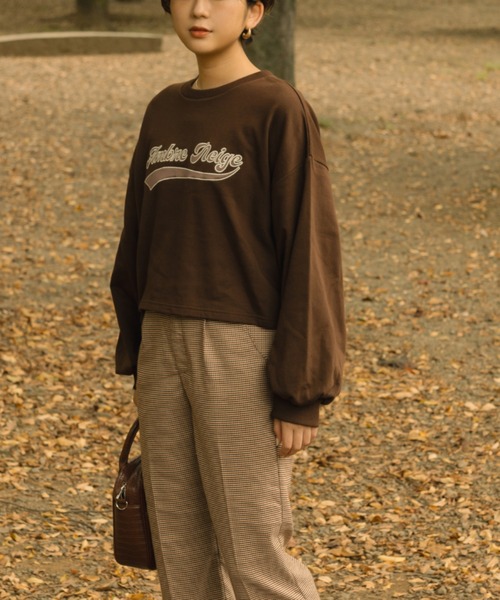 Ambre Neige(アンブルネージュ)の「カレッジシシュウスウェット/【WEB/EC限定商品】(スウェット・レディース・ライトグレー/ダークブラウン/アイボリー・FREE)」の20枚目の写真