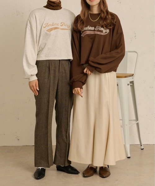 Ambre Neige(アンブルネージュ)の「カレッジシシュウスウェット/【WEB/EC限定商品】(スウェット・レディース・ライトグレー/ダークブラウン/アイボリー・FREE)」の22枚目の写真