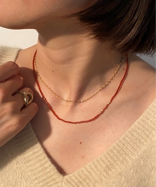 SHENERY（シーナリー）の「【WEB限定】バンブービーズネックレス（ネックレス・レディース・ブラック/オフホワイト/レッド・FREE）」の17枚目の写真